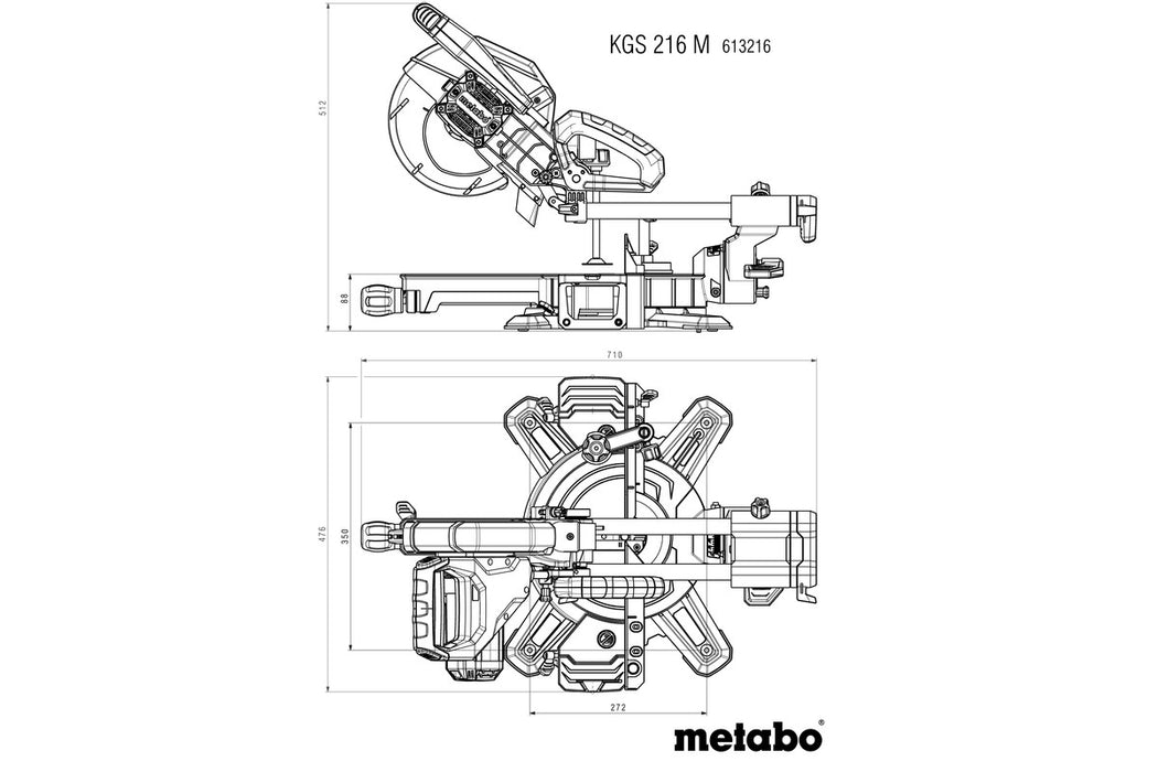 Stacionarna kružna testera - ger Metabo KGS 216 M 1500W (613216390)-SBT Alati Beograd