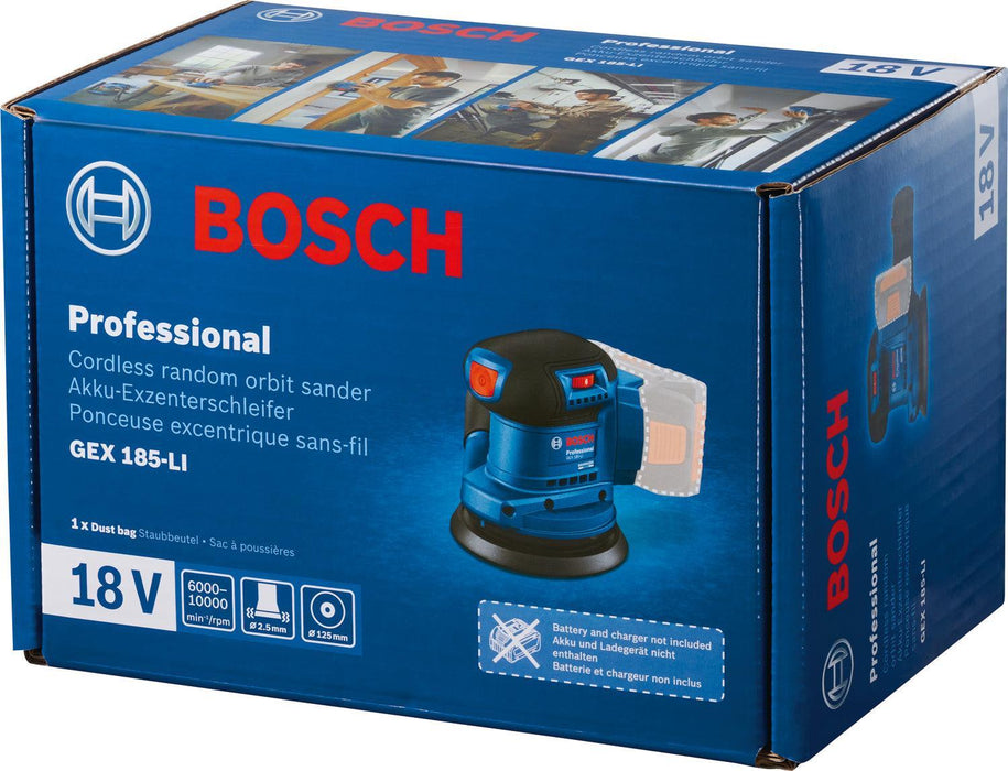 BOSCH Ekscentrična brusilica GEX 185-LI (06013A5000)-SBT Alati Beograd