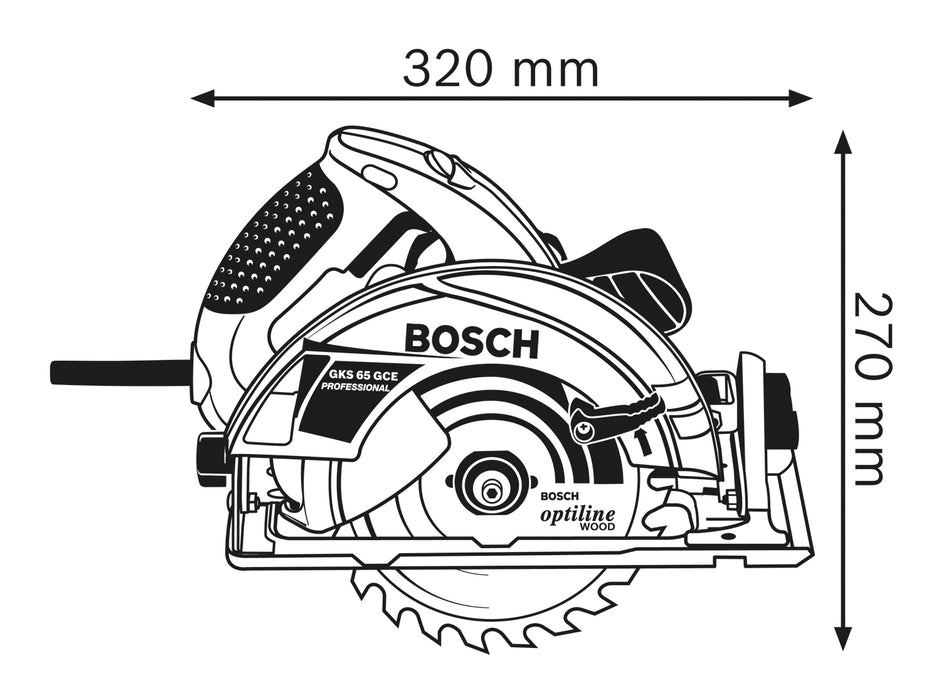 BOSCH GKS 65 GCE + FSN 1600 - Ručna kružna testera GKS65 GCE (0601668902)-SBT Alati Beograd