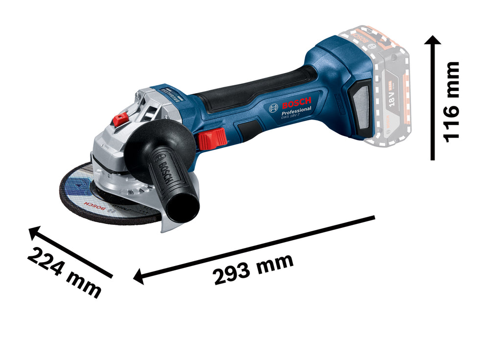 BOSCH Akku-ugaona brusilica GWS 18V-7 (06019H9004)