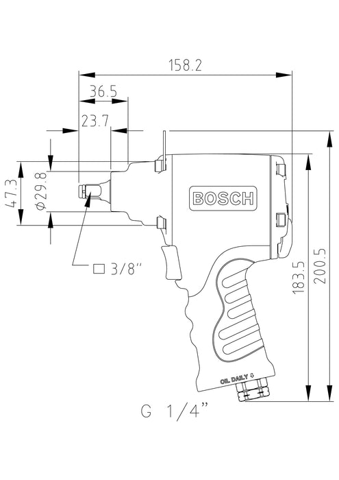 BOSCH 3/8" impact wrench - (0607450614)-SBT Alati Beograd