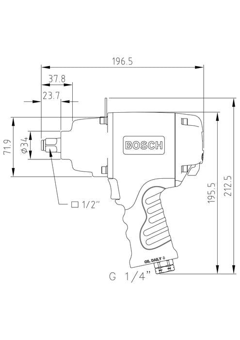 BOSCH 1/2" impact wrench - (0607450615)-SBT Alati Beograd
