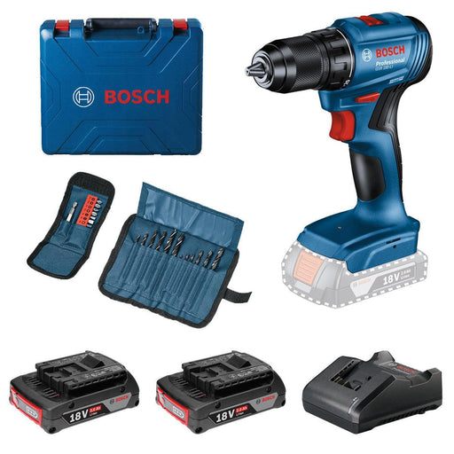 BOSCH Profesionalni set: Akumulatorska vibraciona bušilica/odvrtač GSR 185-LI + 2 x 2,0 Ah akumulatora+ 23-delni set dodatnog pribora u koferu - (0615990N25)-SBT Alati Beograd