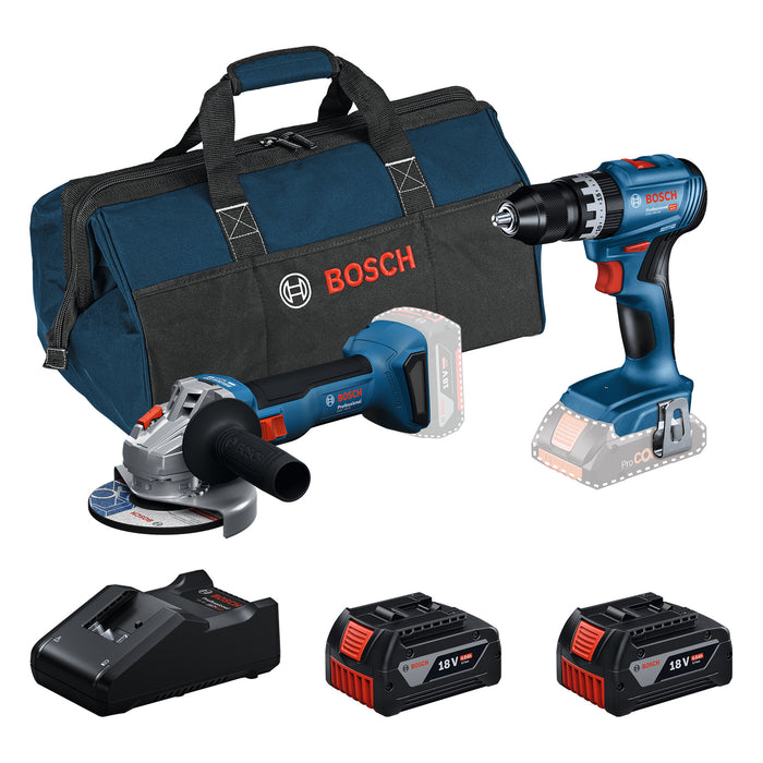 BOSCH Komplet od 2 alata od 18 V: GSB 18V-45 + GWS 18V-8 + 2 x GBA 4.0 Ah + GAL 18V-40 + RAF BAG - Combi komplet 18V GSB + GWS + 2x4.0Ah + (0615V0001Y)-SBT Alati Beograd