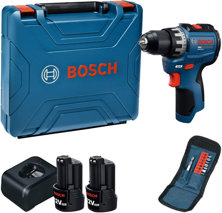 Akumulatorska bušilica-odvrtač Bosch GSR 12V-31; 2x2,0Ah + 11-delni set bitova u PVC koferu (06019S6003)