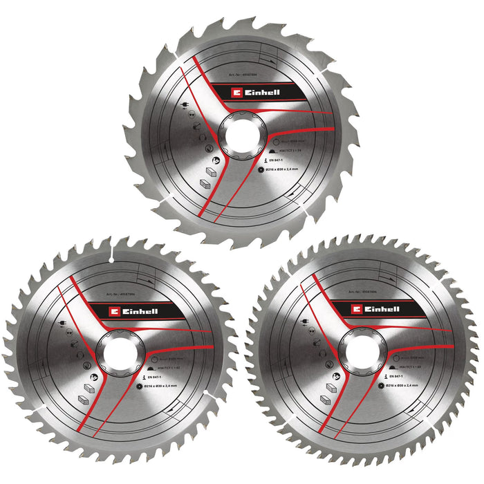 Einhell TCT rezni listovi 216x30x2.4mm, T24/42/60, 3kom