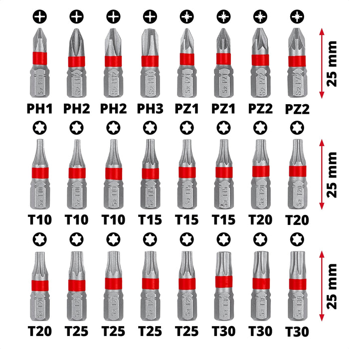 EINHELL - M-Case 42-del set bitova 25-50mm, 1/4" 25-50mm bit, 2xmag. Nastavak - (49118953)-SBT Alati Beograd