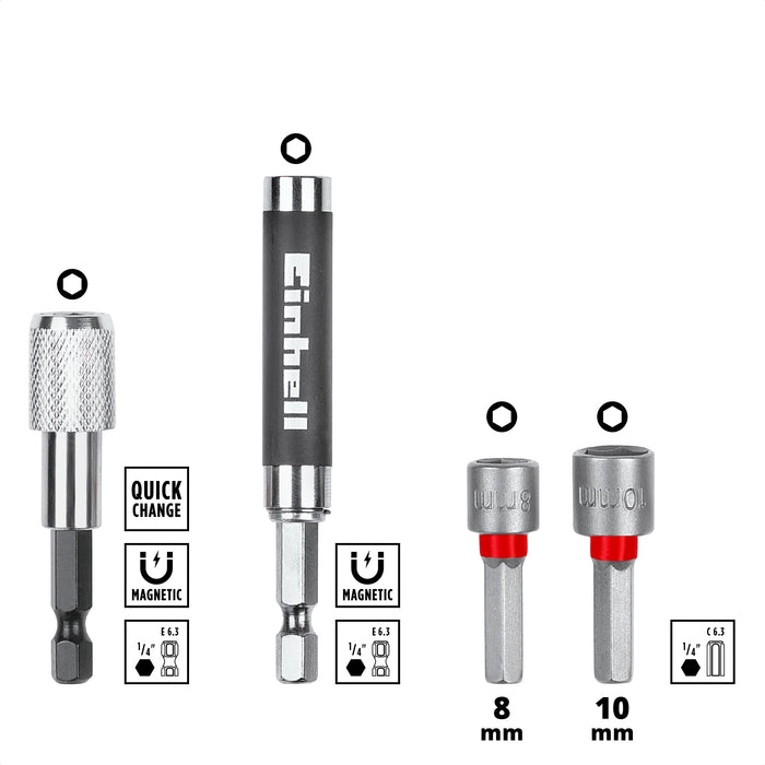 EINHELL - M-Case 42-del set bitova 25-50mm, 1/4" 25-50mm bit, 2xmag. Nastavak - (49118953)-SBT Alati Beograd