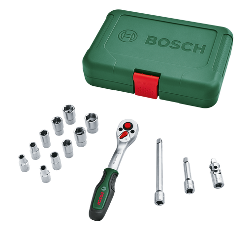BOSCH 14-delni set račne od 1/4" - Mehanizam sa skakavicom Set (1600A02BY0)-SBT Alati Beograd