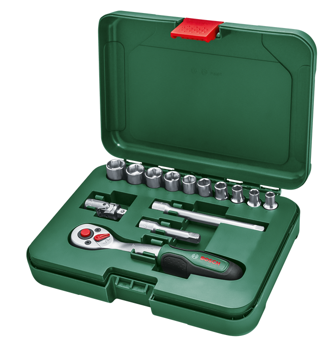 BOSCH 14-delni set račne od 1/4" - Mehanizam sa skakavicom Set (1600A02BY0)-SBT Alati Beograd
