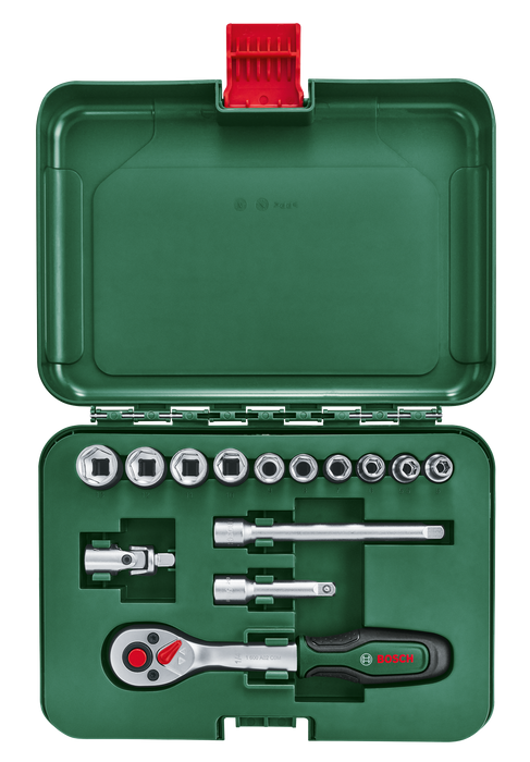 BOSCH 14-delni set račne od 1/4" - Mehanizam sa skakavicom Set (1600A02BY0)-SBT Alati Beograd