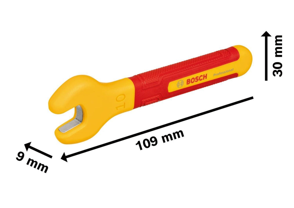 BOSCH VDE ključ za navrtke 10 mm - Viljuškasti ključ VDE 10mm (1600A02NF0)-SBT Alati Beograd