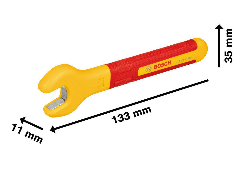 BOSCH VDE ključ za navrtke 13 mm - Viljuškasti ključ VDE 13mm (1600A02NF1)-SBT Alati Beograd