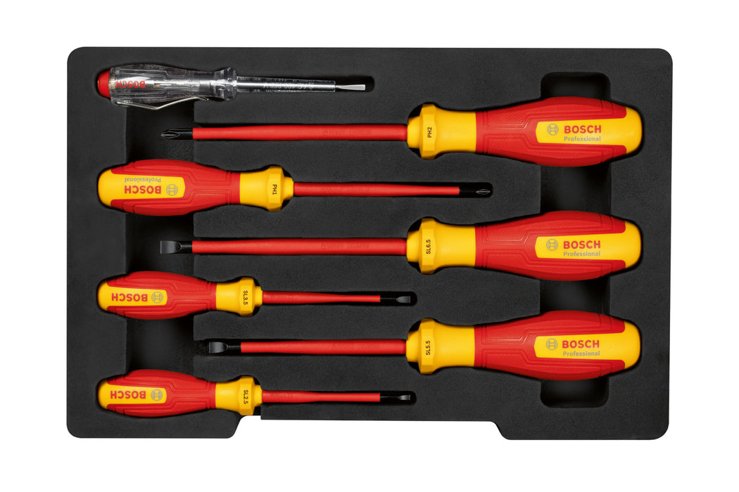 BOSCH Komplet VDE odvrtača SL/PH 7 kom. - Odvrtač VDE Screwdriver Set SL/PH 7pc (1600A02NF7)-SBT Alati Beograd