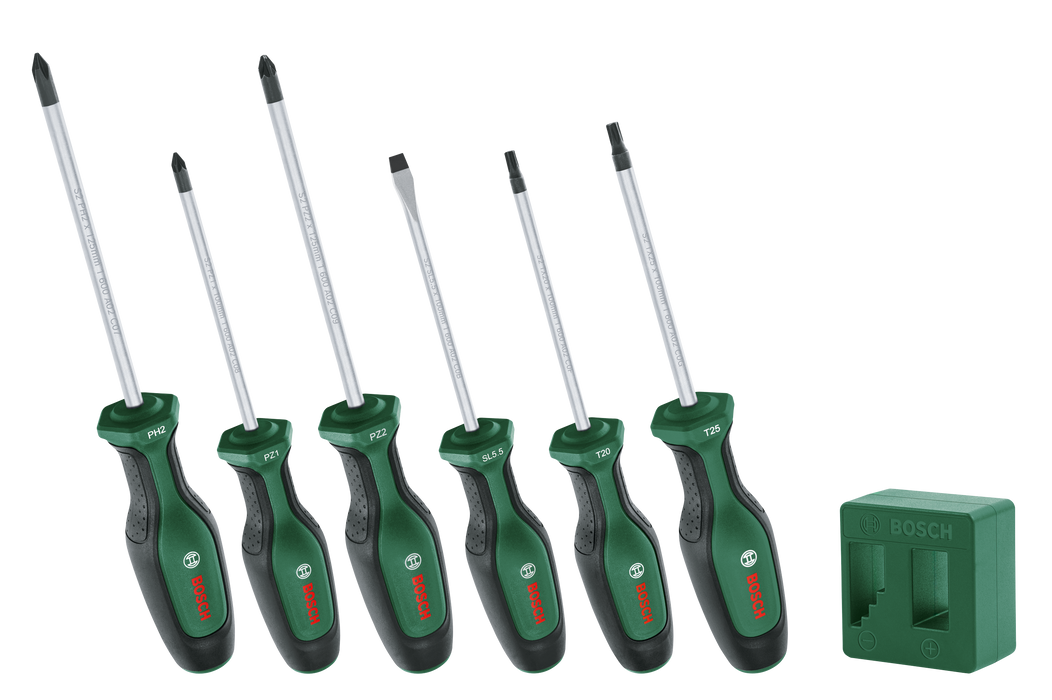 BOSCH 6-delni set odvrtača + magnetizer - Odvrtač Set 6-Piece (V3) (1600A02W7L)-SBT Alati Beograd