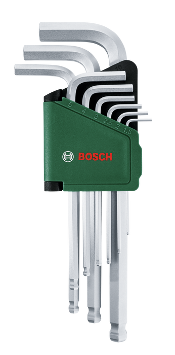 BOSCH 9-delni set ključa sa šestougaonom glavom - Rakljasti ključ Hex Key Set 9-piece (1600A032V1)-SBT Alati Beograd