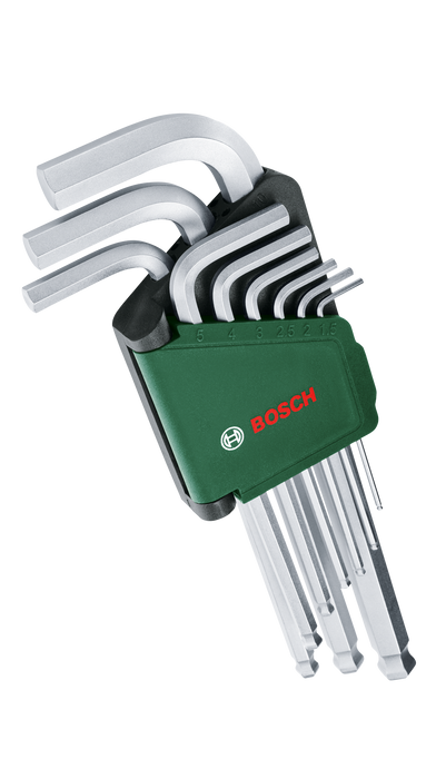 BOSCH 9-delni set ključa sa šestougaonom glavom - Rakljasti ključ Hex Key Set 9-piece (1600A032V1)-SBT Alati Beograd