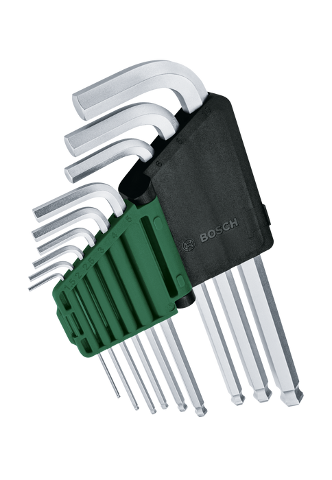 BOSCH 9-delni set ključa sa šestougaonom glavom - Rakljasti ključ Hex Key Set 9-piece (1600A032V1)-SBT Alati Beograd