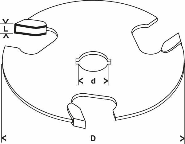 Bosch pločasto glodalo za žlebove 8 mm, D1 50,8 mm, L 3 mm, G 8 mm - 2608629389