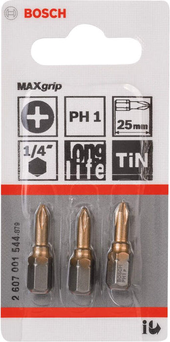 Bosch bit odvrtača Max Grip PH 1, 25 mm - 2607001544