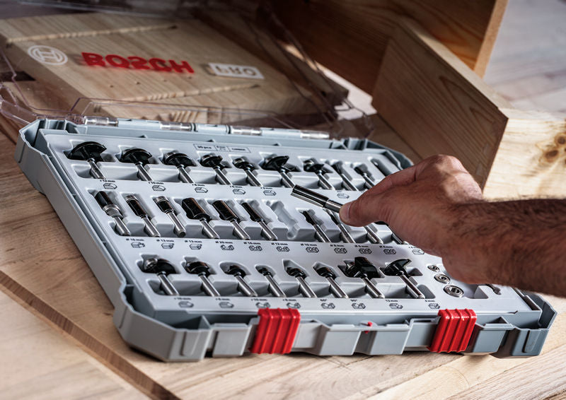 BOSCH Set PRO glodala za obaranje ivica, prihvat 1/4″, 6 delova - Set glodala 6 kom Trim&Edging 1/4" prih. (2607017470)-SBT Alati Beograd