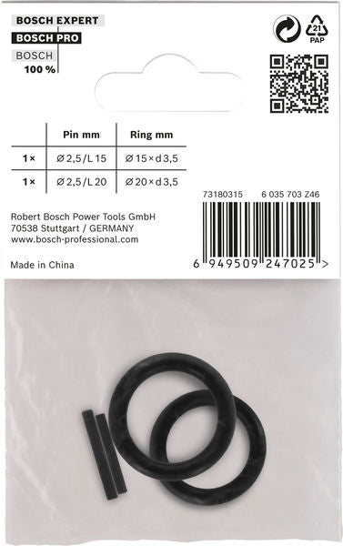 BOSCH Retaining Ring and Pin Set for PRO Impact Socket, 3/8", 4 dela - Deo pribora 3/8" Pin&Ring Set (2608003065)-SBT Alati Beograd