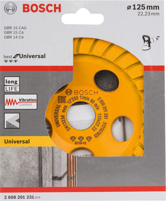 Bosch dijamantska lončasta ploča Best for Universal Turbo 125 x 22,23 x 5 mm - 2608201231