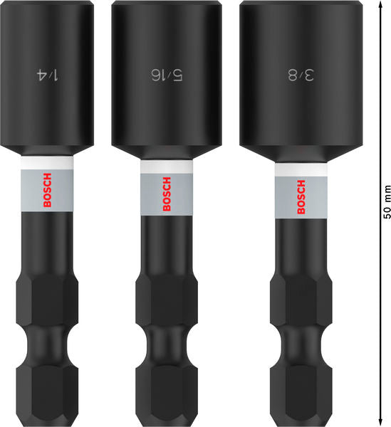 BOSCH PRO Nutsetter Impact, 1/4 " x 50 mm, 5/16 " x 50 mm, 3/8 " x 50 mm, 3 kom. - (2608521U65)-SBT Alati Beograd