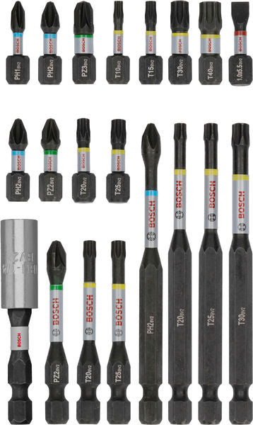 BOSCH PRO Impact set nastavaka za odvrtače, 20 kom. - Komplet umetaka uvrtača PRO Impact Set (2608521U74)-SBT Alati Beograd