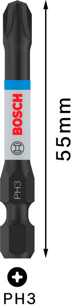 BOSCH PRO Phillips Impact nastavak, PH3, 55 mm, 2 kom. - Umetak uvrtača PRO PH3 Impact (2608522521)-SBT Alati Beograd