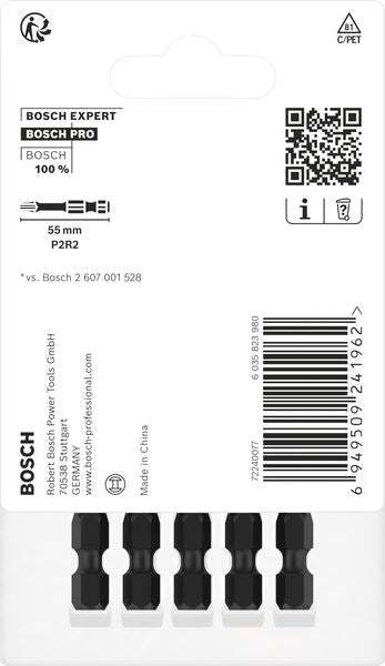 BOSCH PRO P2R2 Impact nastavak, 55 mm, 5 kom. - Umetak uvrtača PRO P2R2 Impact (2608522527)-SBT Alati Beograd