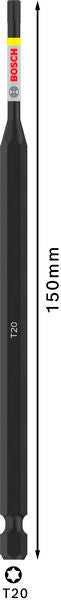 BOSCH PRO Torx Impact nastavak, T20, 150 mm - Umetak uvrtača PRO T20 Impact (2608522538)-SBT Alati Beograd