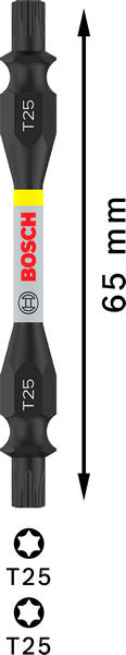 BOSCH PRO dvostrani Impact nastavak sa Pick and Click indeksom, T25, 65 mm - Umetak uvrtača PRO T25 Impact (2608522541)-SBT Alati Beograd