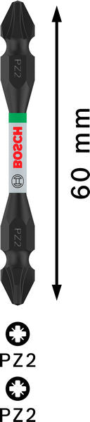 BOSCH PRO dvostrani Impact nastavak sa Pick and Click indeksom, PZ2, 65 mm - Umetak uvrtača PRO PZ2 Impact (2608522549)-SBT Alati Beograd