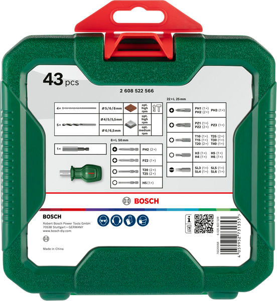 BOSCH Kombinovani set S, 43 kom. - Komplet pribora 43pc DIY Mix Set S (2608522566)-SBT Alati Beograd