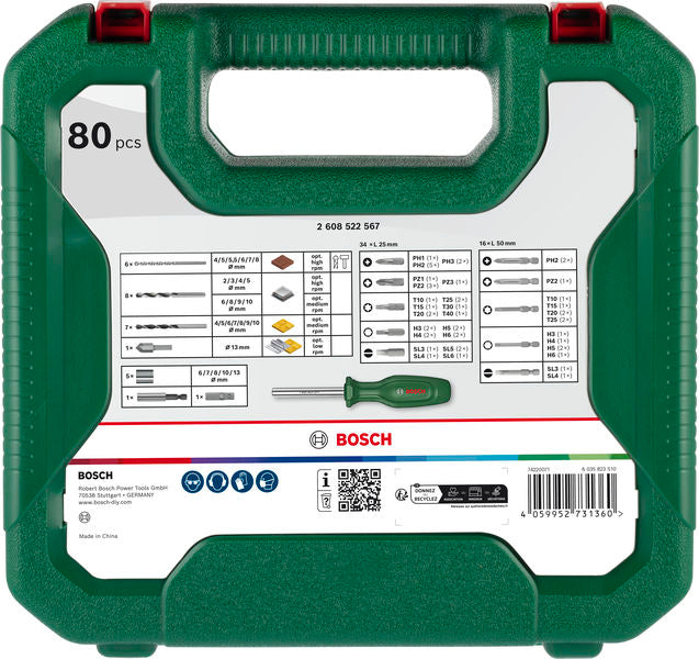 BOSCH Kombinovani set M, 80 kom. - Komplet pribora 80pc DIY Mix Set M (2608522567)