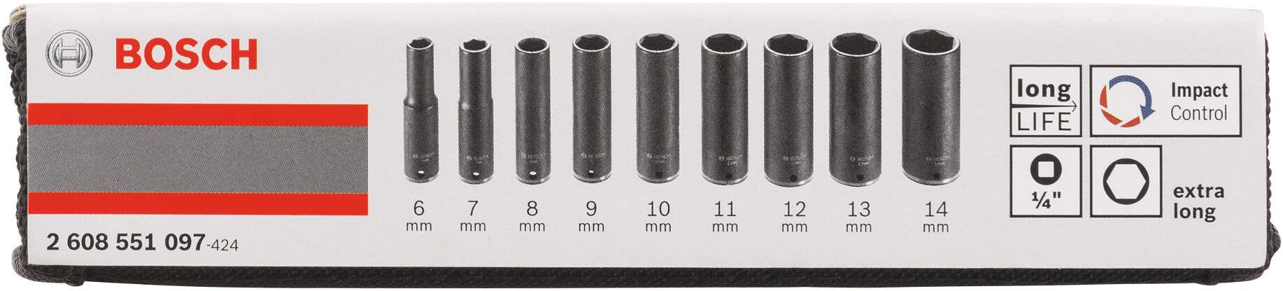 Bosch 9-delni set nasadnih ključeva 6-14mm (2608551096)