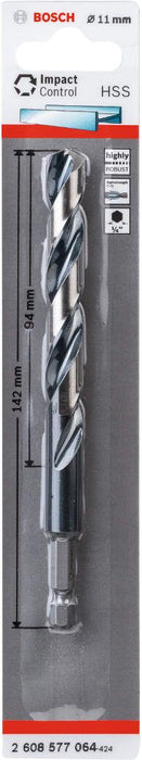Bosch HSS spiralna burgija sa šestostranim prihvatom 11,0 mm 11 x 94 x 142 pakovanje od 1 komada - 2608577064