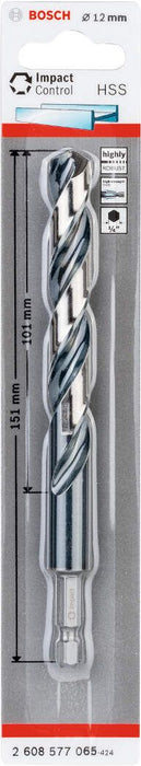 Bosch HSS spiralna burgija sa šestostranim prihvatom 12,0mm 12 x 101 x 151 pakovanje od 1 komada - 2608577065