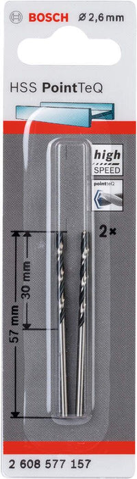 Bosch HSS spiralna burgija PointTeQ 2,6 mm pakovanje od 2 komada - 2608577157