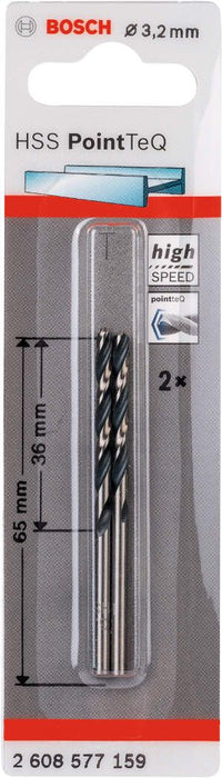Bosch HSS spiralna burgija PointTeQ 3,2 mm pakovanje od 2 komada - 2608577159