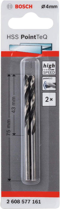 Bosch HSS spiralna burgija PointTeQ 4,0 mm pakovanje od 2 komada - 2608577161