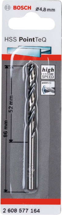 Bosch HSS spiralna burgija PointTeQ 4,8 mm pakovanje od 1 komada - 2608577164