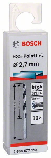 Bosch HSS spiralna burgija PointTeQ 2,7 mm paket od 10 komada