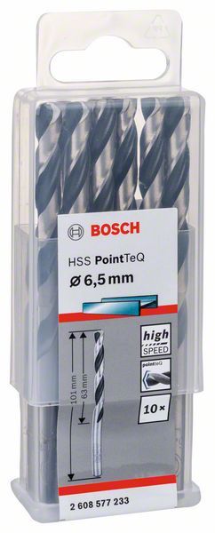 Bosch HSS spiralna burgija PointTeQ 6,5 mm paket od 10 komada