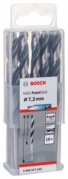 Bosch HSS spiralna burgija PointTeQ 7,2 mm paket od 10 komada