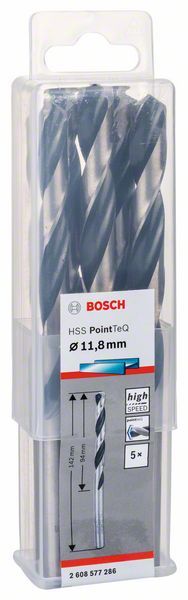 Bosch HSS spiralna burgija PointTeQ 11,8 mm paket od 5 komada