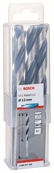 Bosch HSS spiralna burgija PointTeQ 12,0 mm paket od 5 komada