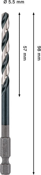 BOSCH PRO Metal HSS-G Impact spiralna burgija, 5,5×57×98 mm - Spiralna burgija PRO Metal HSS-G Imp. (2608577574)-SBT Alati Beograd