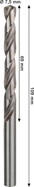 BOSCH PRO Metal HSS-G spiralna burgija, 7,5×69×109 mm - Spiralna burgija PRO Metal HSS-G CYL (2608577654)-SBT Alati Beograd